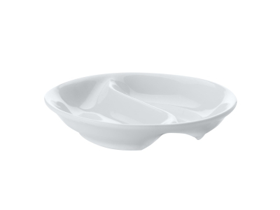 Maxwell & Williams White Basics Round Divided Sauce Dish 10cm