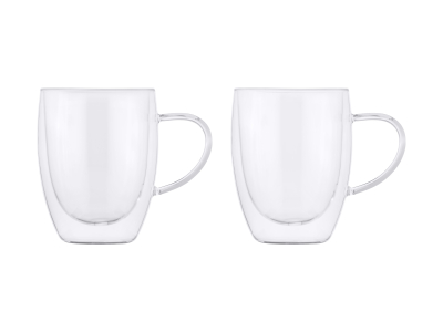 Maxwell & Williams Blend Double Wall Glass Mug 350ML Set of 2 Gift Boxed