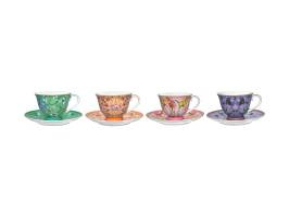 Maxwell & Williams Estelle Michaelides Mystique Tall Cup & Saucer 230ml Set of 4 Assorted Gift Boxed