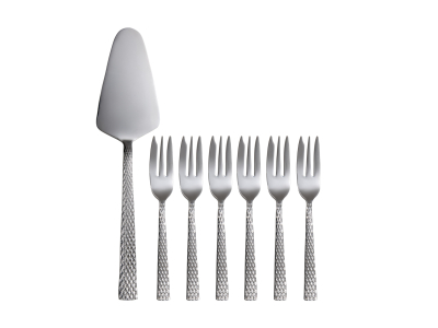 Maxwell & Williams Diamonds Cake Server & Fork Set 7pc Gift Boxed