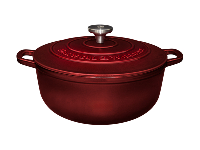 Maxwell & Williams Cast Iron Round Casserole Merlot 28cm Gift Boxed