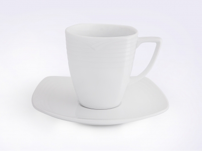 Noritake Arctic White Square Tall Cup & Saucer  220ml