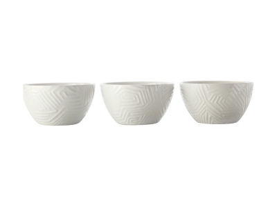 Maxwell & Williams Dune Set Of 3 Bowls White  12cm