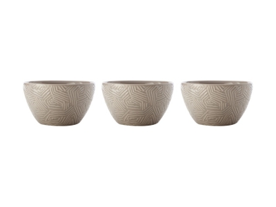 Maxwell & Williams Dune Set Of 3 Bowls Taupe  12cm