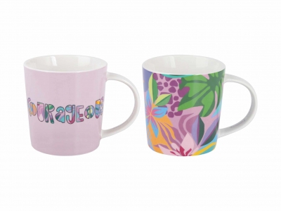Maxwell & Williams Kasey Rainbow Be Fierce Mug Set of 2 380ML Courageous Gift Boxed