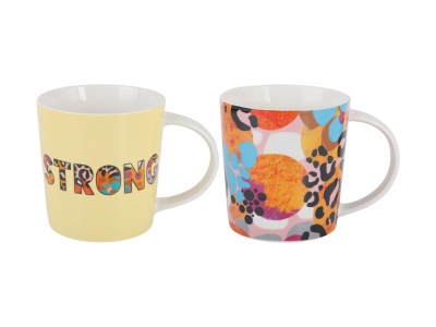 Maxwell & Williams Kasey Rainbow Be Fierce Mug Set of 2 380ML Strong Gift Boxed