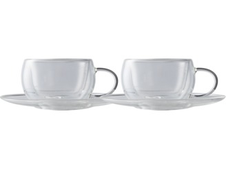 Blend Double Wall Cup & Saucer 80ML Set of 2 Gift Boxed