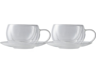 Blend Double Wall Cup & Saucer 270ML Set of 2 Gift Boxed