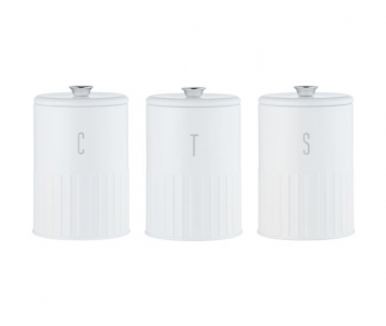 Maxwell & Williams Astor Canister Set of 3 White Gift Boxed