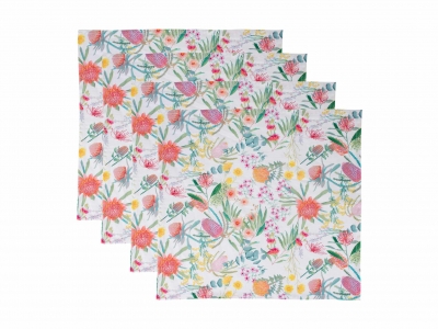 Maxwell & Williams Royal Botanic Gardens Native Blooms Cotton Napkin Set of 4 45x45cm