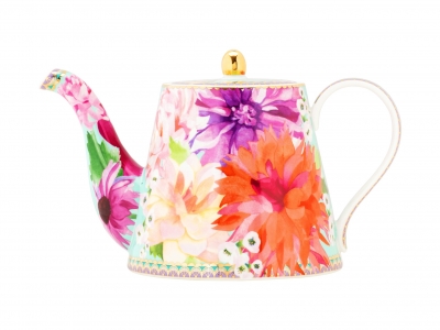 Maxwell & Williams Teas & C's Dahlia Daze Teapot With Infuser 1lt Sky Gift Boxed