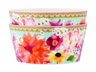 Maxwell & Williams Teas & C's Dahlia Daze Bowl 12cm Set of 2 Sky Gift Boxed