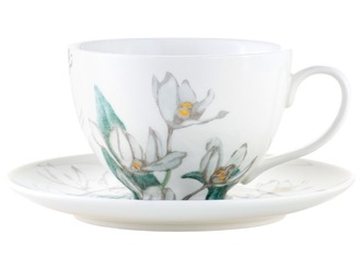Maxwell & Williams Royal Botanic Gardens Australian Orchids Cup & Saucer 240ML White Gift Boxed