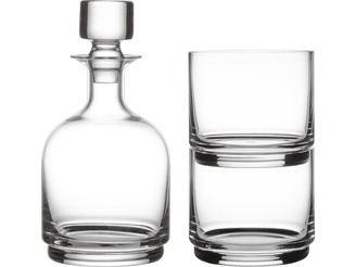 Maxwell & Williams Diamante Stacked Decanter Set 3pc Clear Gift Boxed