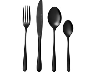 Maxwell & Williams Leveson Cutlery Set 24pc Shiny Black Gift Boxed