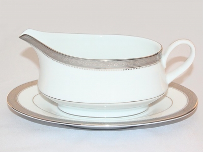 Noritake Signature Platinum Gravy Boat With Saucer 500ml