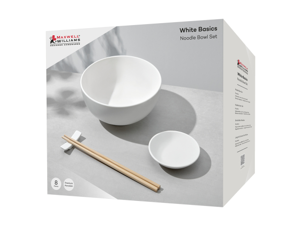 Maxwell & Williams White Basics Noodle Bowl Set 8pc Gift Boxed