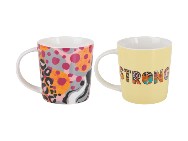 Maxwell & Williams Kasey Rainbow Be Fierce Mug Set of 2 380ML Strong Gift Boxed