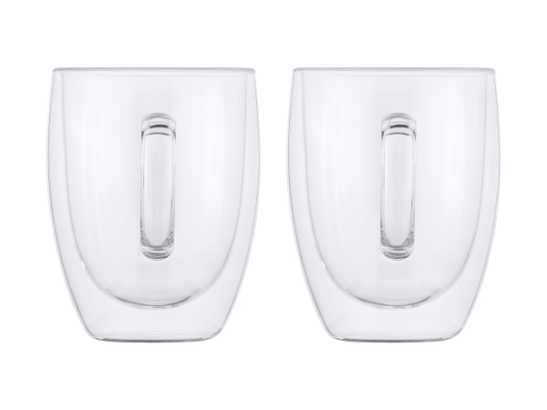 Maxwell & Williams Blend Double Wall Glass Mug 350ML Set of 2 Gift Boxed