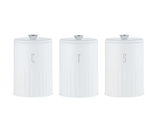 Maxwell & Williams Astor Canister Set of 3 White Gift Boxed
