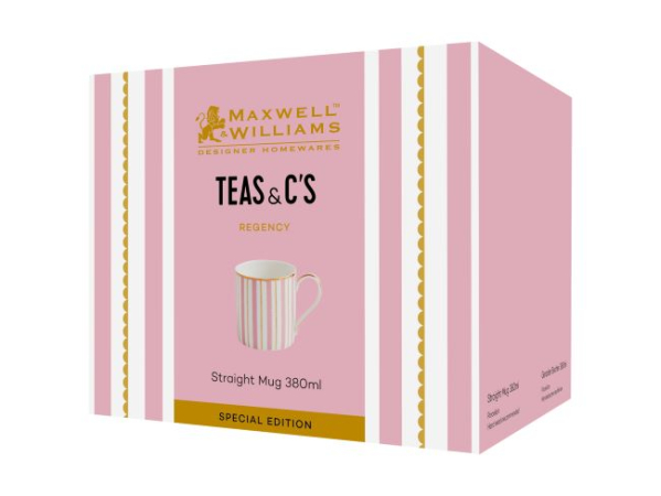 Maxwell & Williams Teas & C's Regency Straight Mug 380ml Pink Gift Boxed