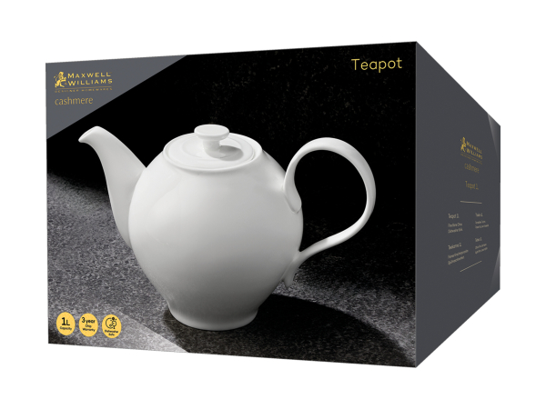 Maxwell & Williams Cashmere Round Teapot 1L Gift Boxed