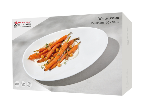 Maxwell & Williams White Basics Oval Platter 30x18cm Gift Boxed