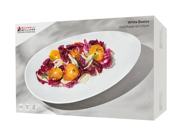 Maxwell & Williams White Basics Oval Platter 40x24cm Gift Boxed
