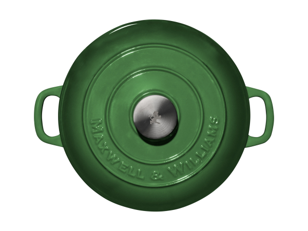 Maxwell & Williams Cast Iron Round Casserole English Racing Green 24cm Gift Boxed