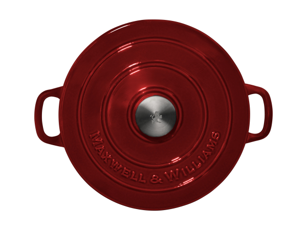 Maxwell & Williams Cast Iron Round Casserole Merlot 26cm Gift Boxed